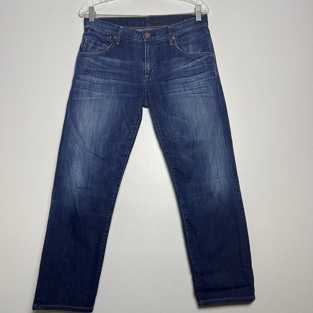 Citizens of Humanity Womens Dylan Drop Rise Cropped Jeans Sz 27 Denim Blue Slim